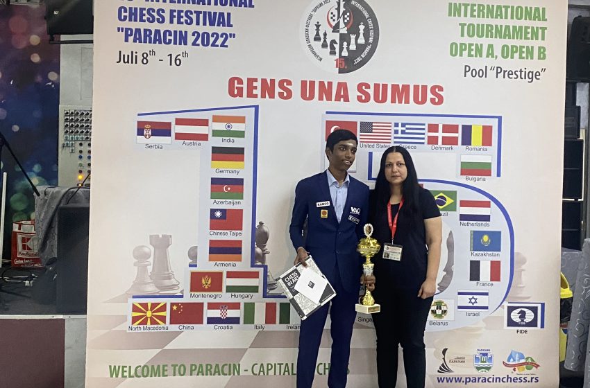  Mladi Indijac Pragnanadha osvajač OPEN A turnira Međunarodnog šahovskog festivala „Paraćin 2022“